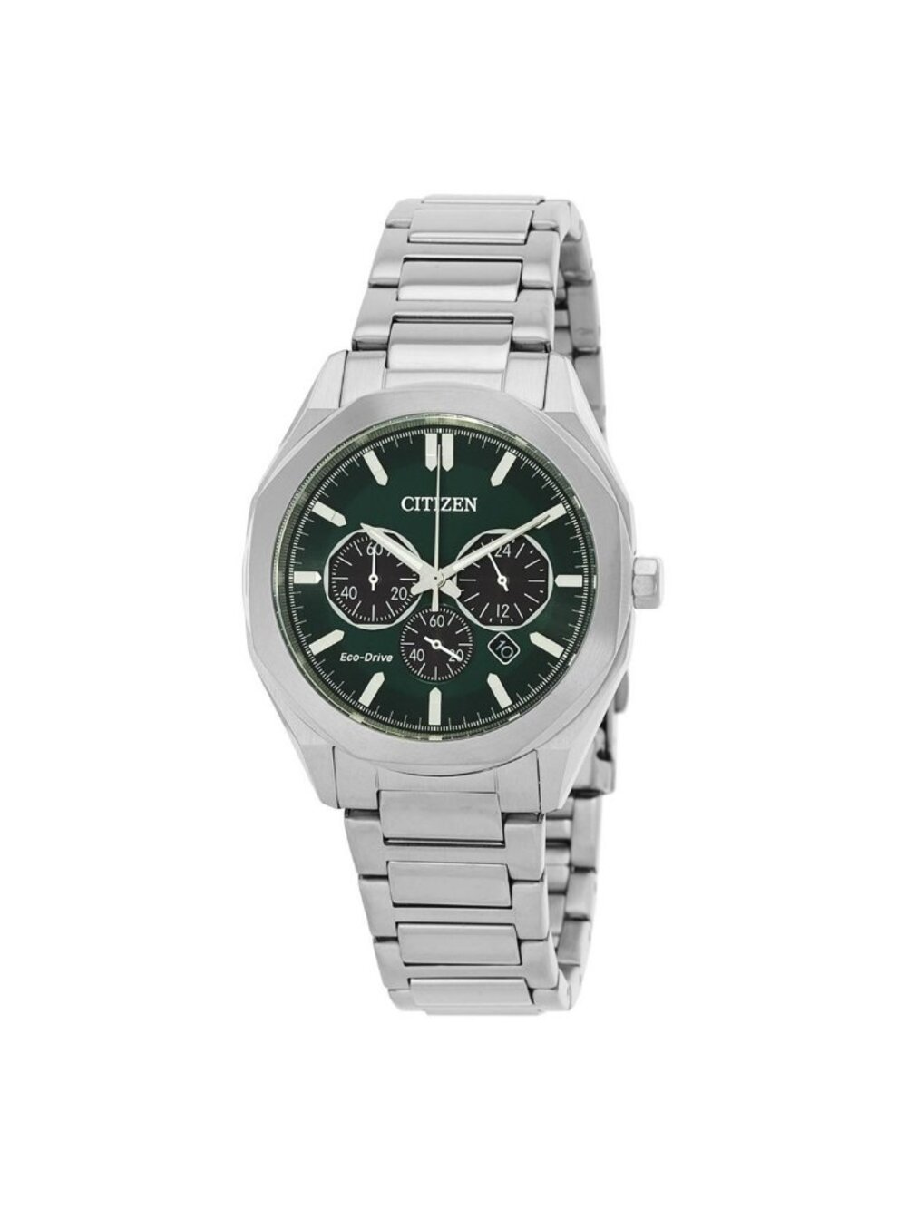 NWT Citizen Eco-Drive Chronograph Green Dial Men's Watch